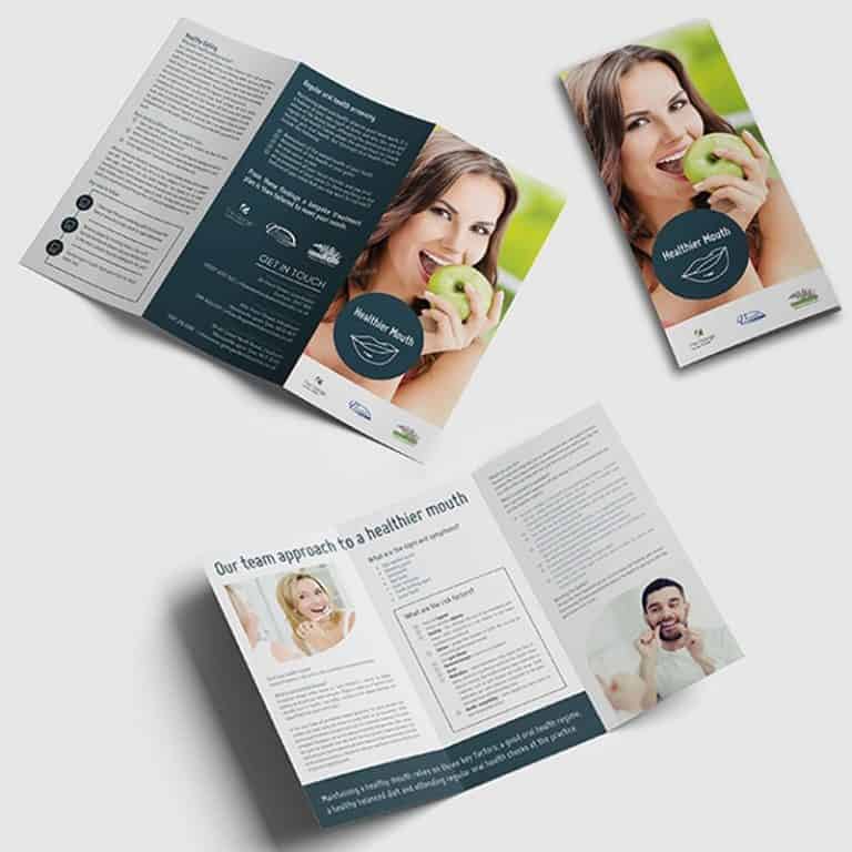 A4, trifold leaflet for healthier mouth