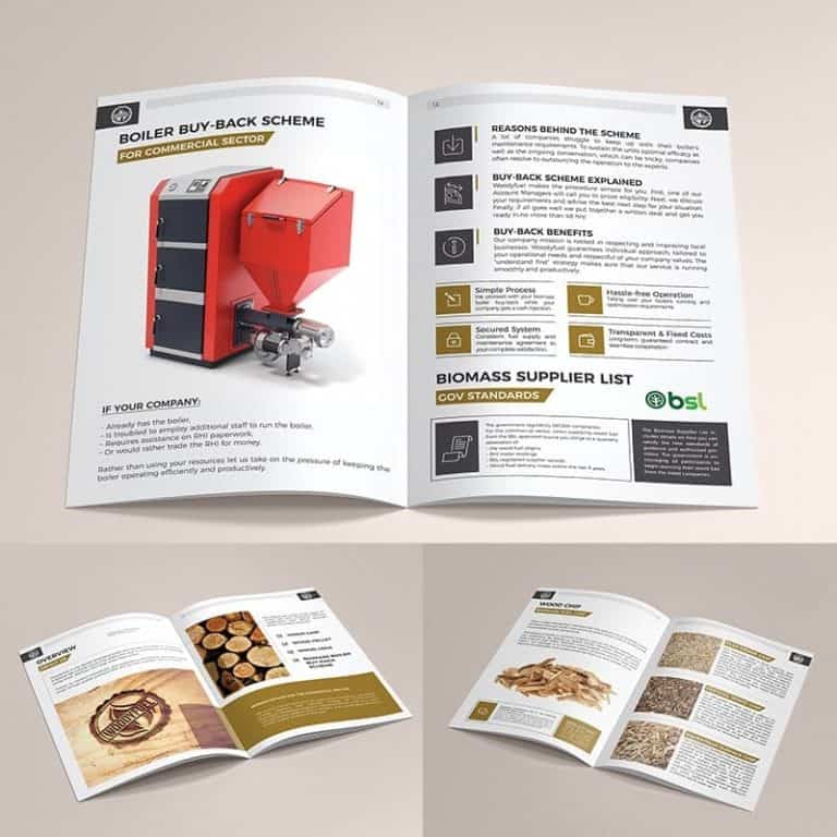A4, 12 pages brochure advertising company's services