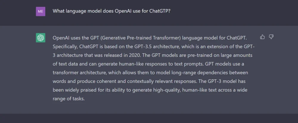 ChatGTP Language Model