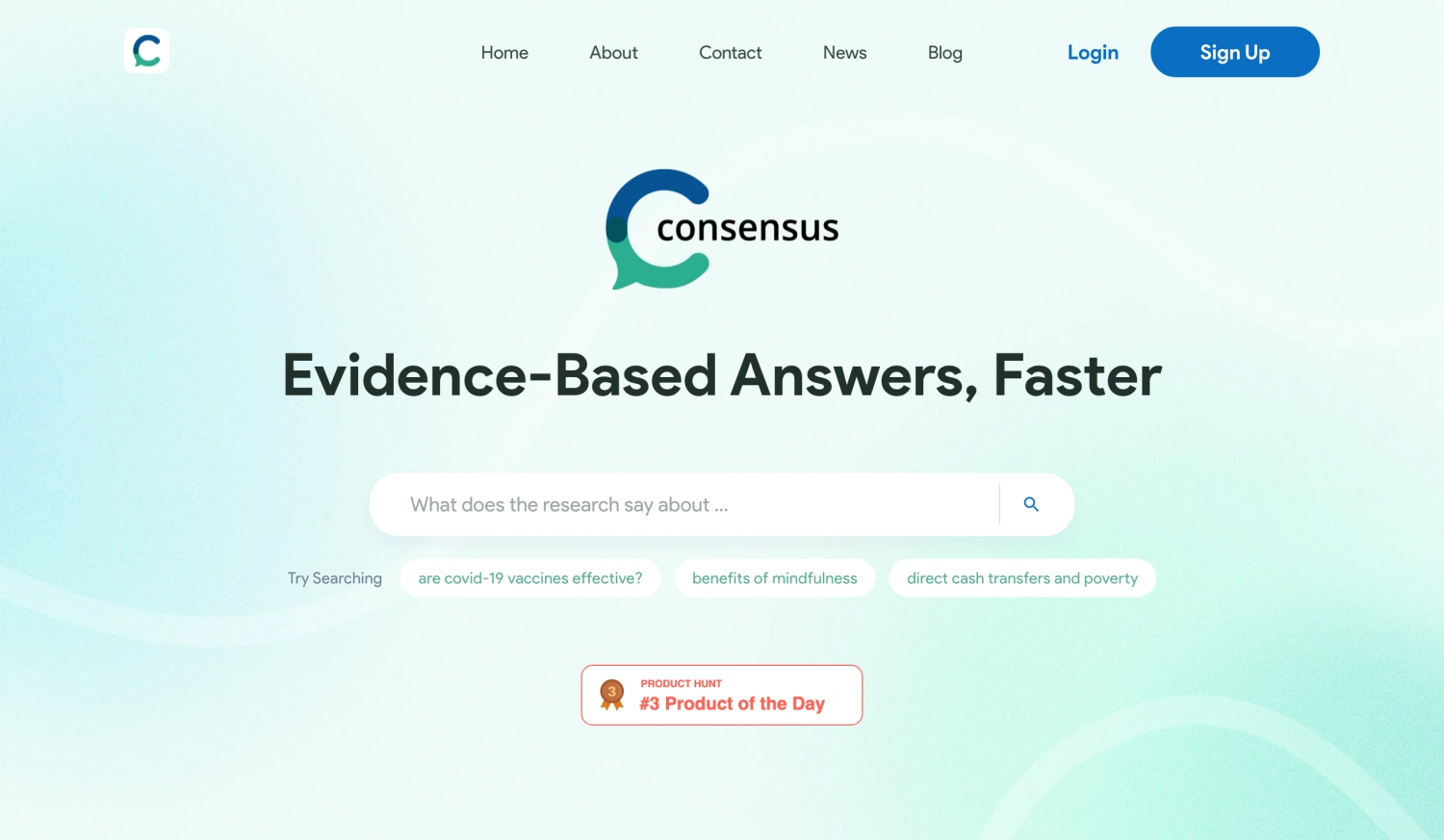 Consensus AI homepage